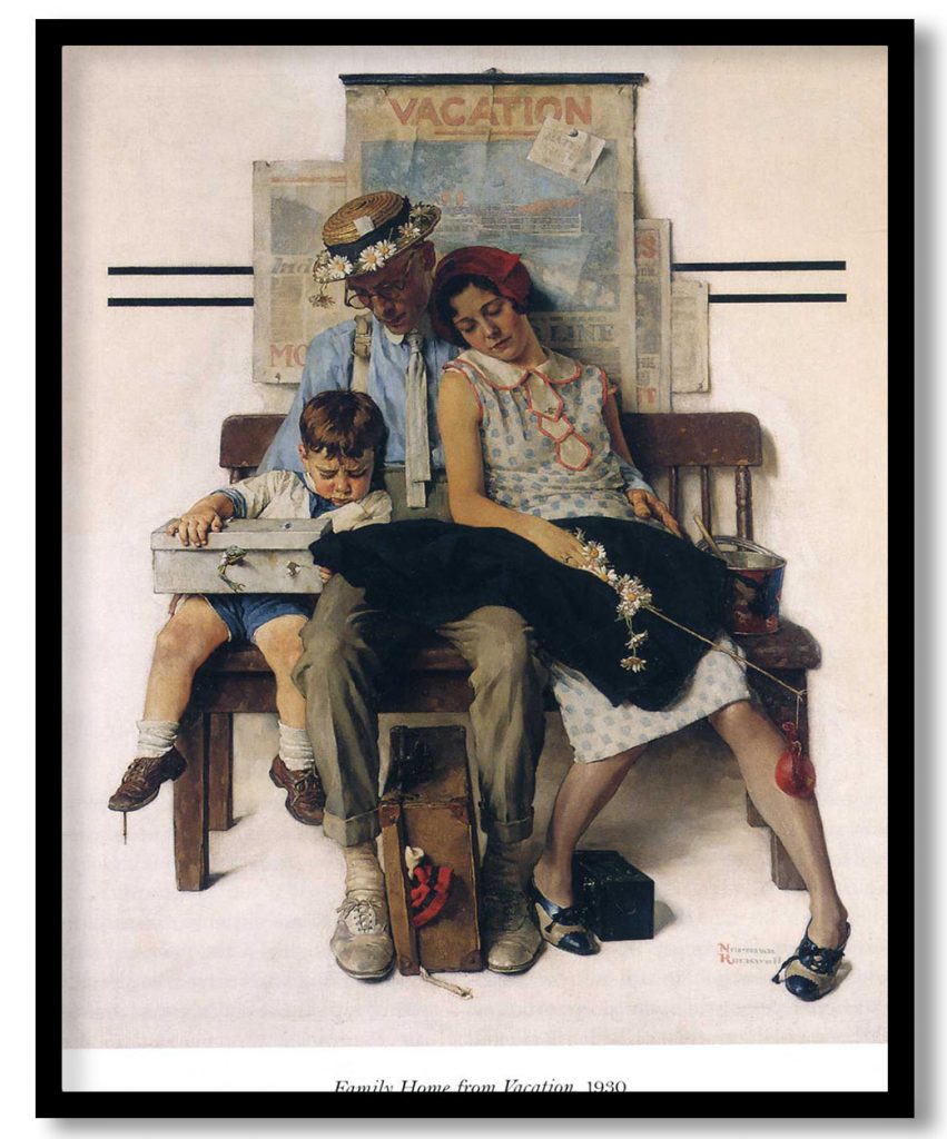 Family home from Vacation by Norman Rockwell (1930)