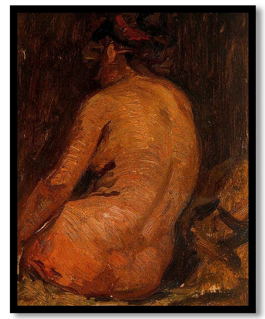 Female nude from back by Pablo Picasso (1895)