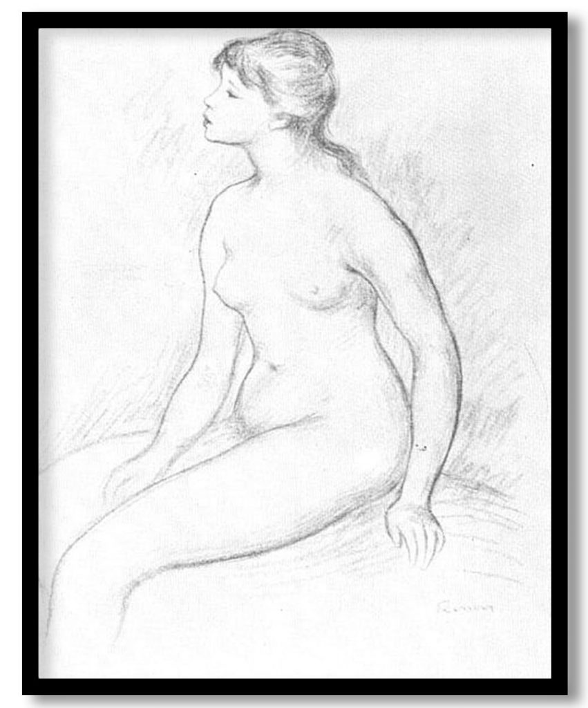 Female Nude Seated by Pierre Auguste Renoir (Date Unknown)