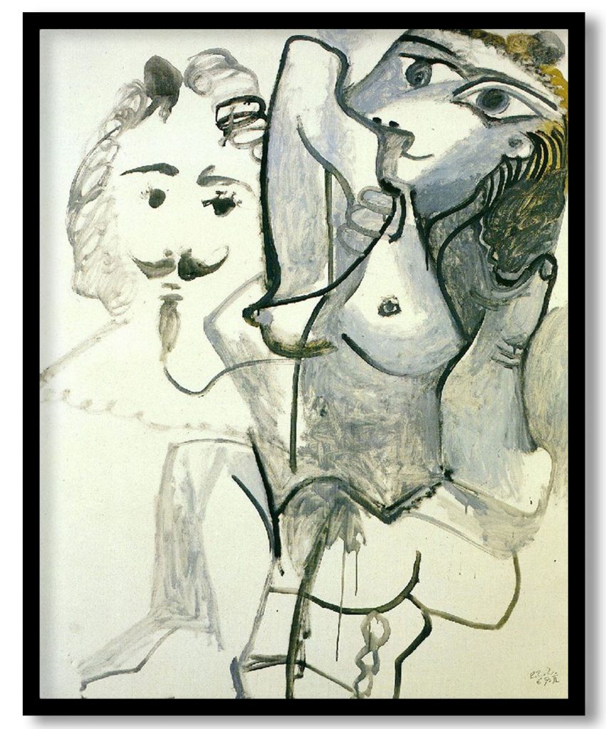Female nude with man's head by Pablo Picasso (1967)