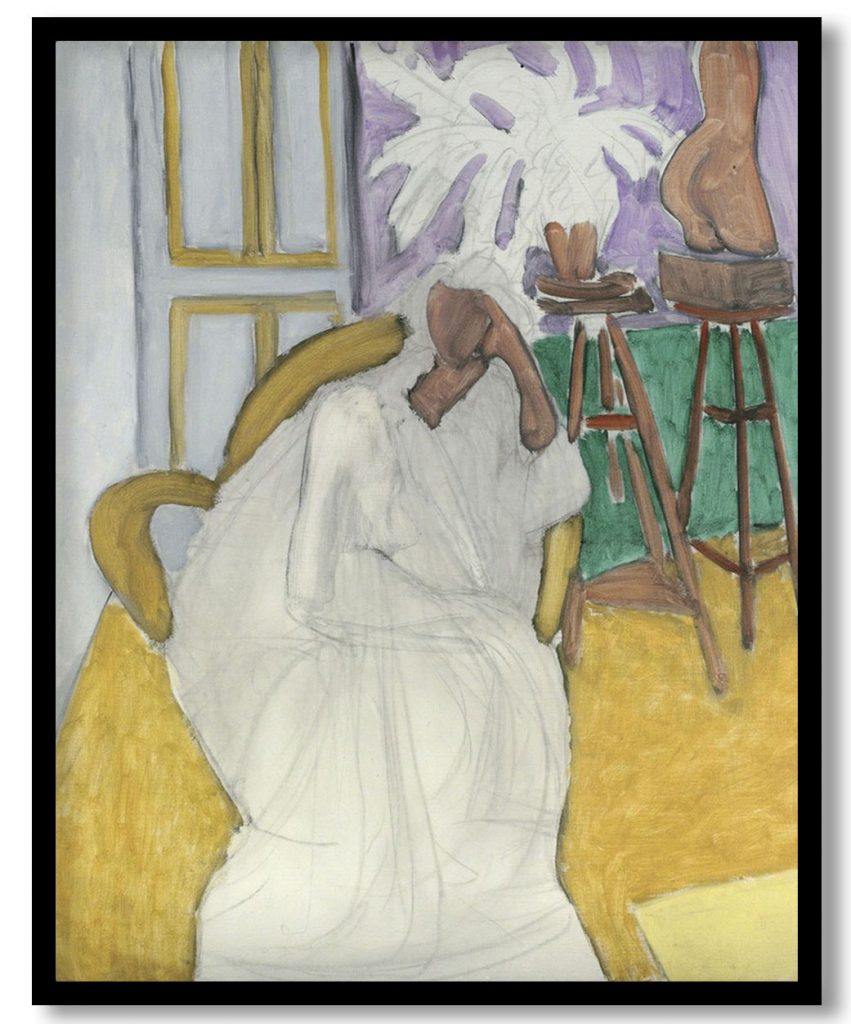 Figure Assise Et Le Torse Grec (La Gandoura) by Henri Matisse (1939)