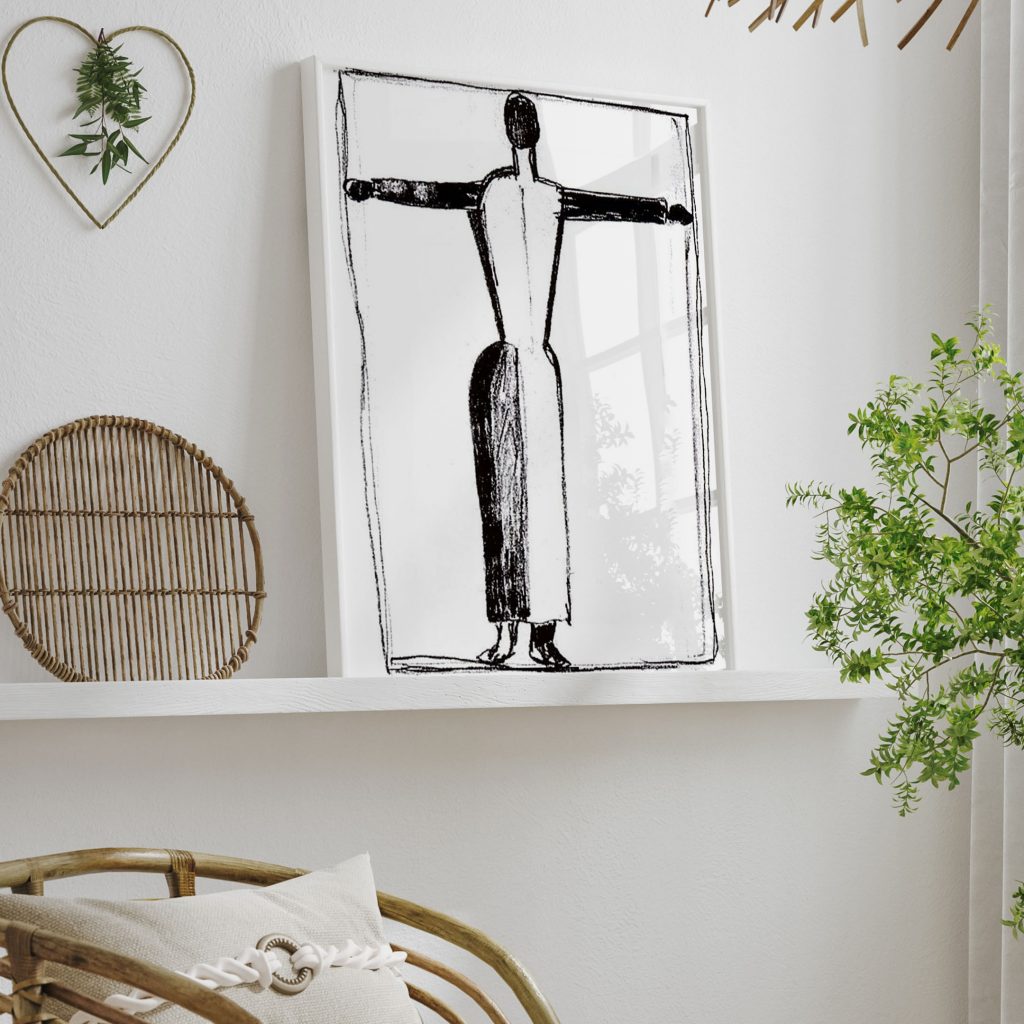 Figure in the form of a cross with raised hands by Kazimir Malevich (Date Unknown)