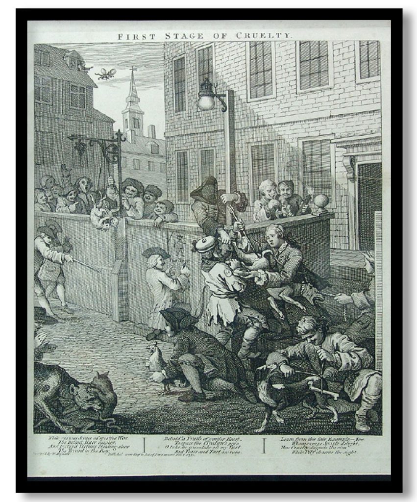 First stage of cruelty by William Hogarth (1751)