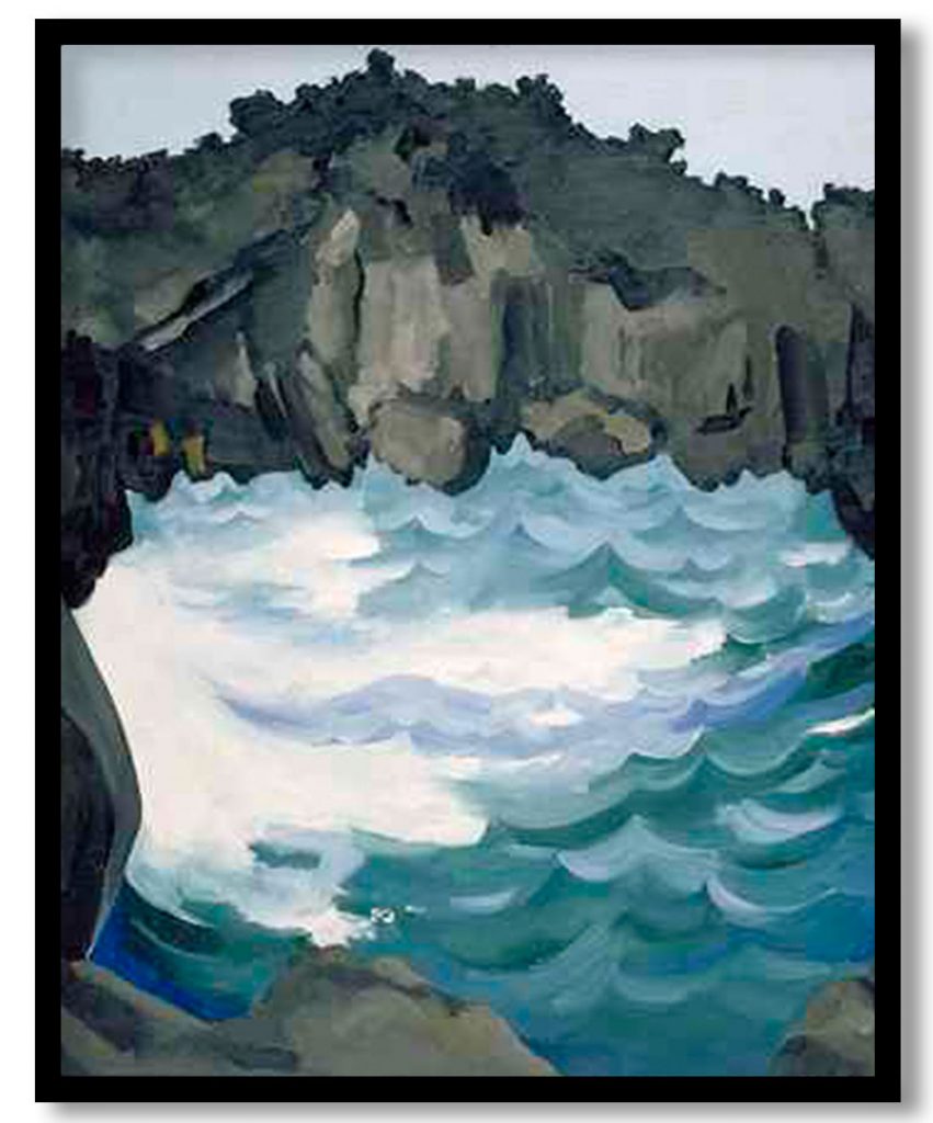 Black Lava Bridge, Hana Coast No.1 by Georgia O'Keeffe (1939)
