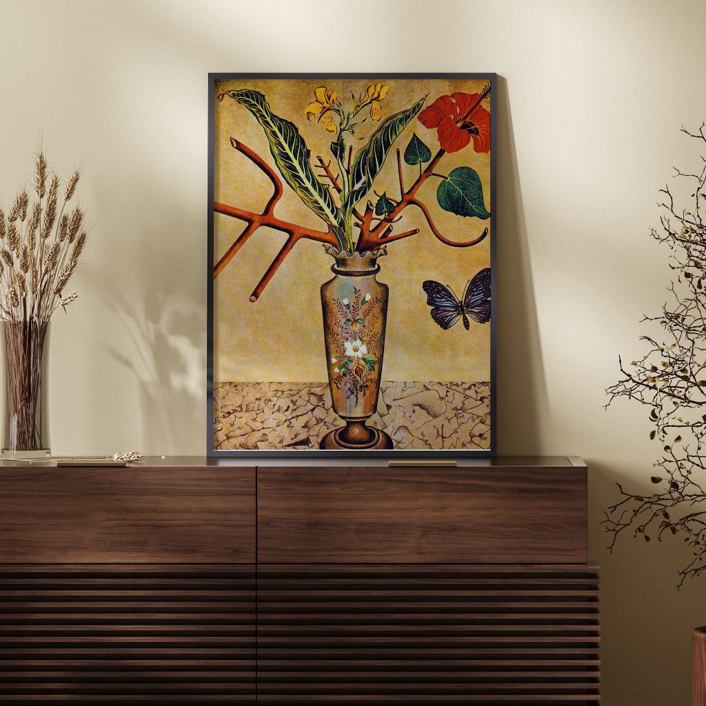 Flowers and Butterfly by Joan Miro (1922)
