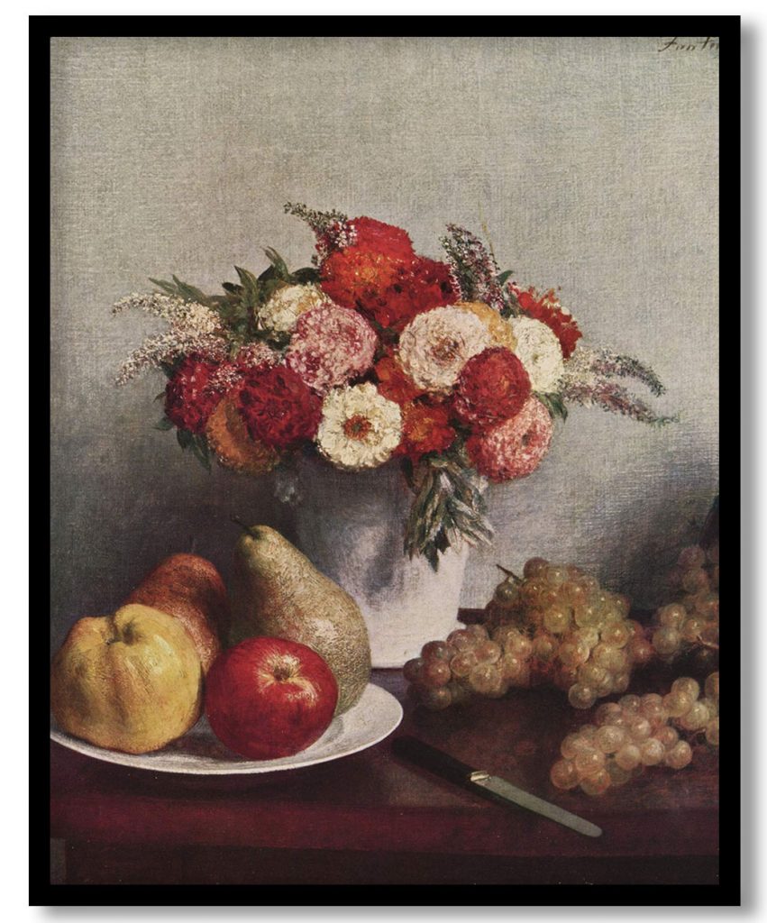 Flowers and Fruit by Henri Fantin Latour (1865)