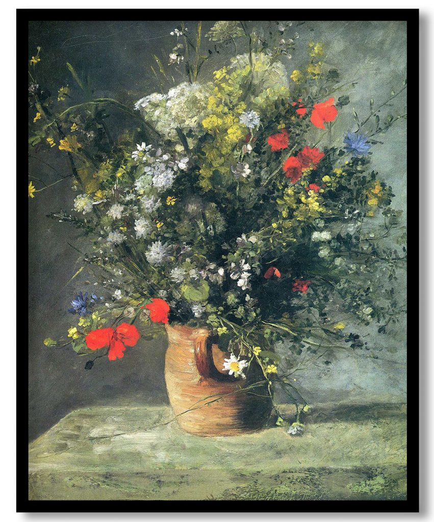 Flowers in a Vase by Pierre Auguste Renoir (1866)