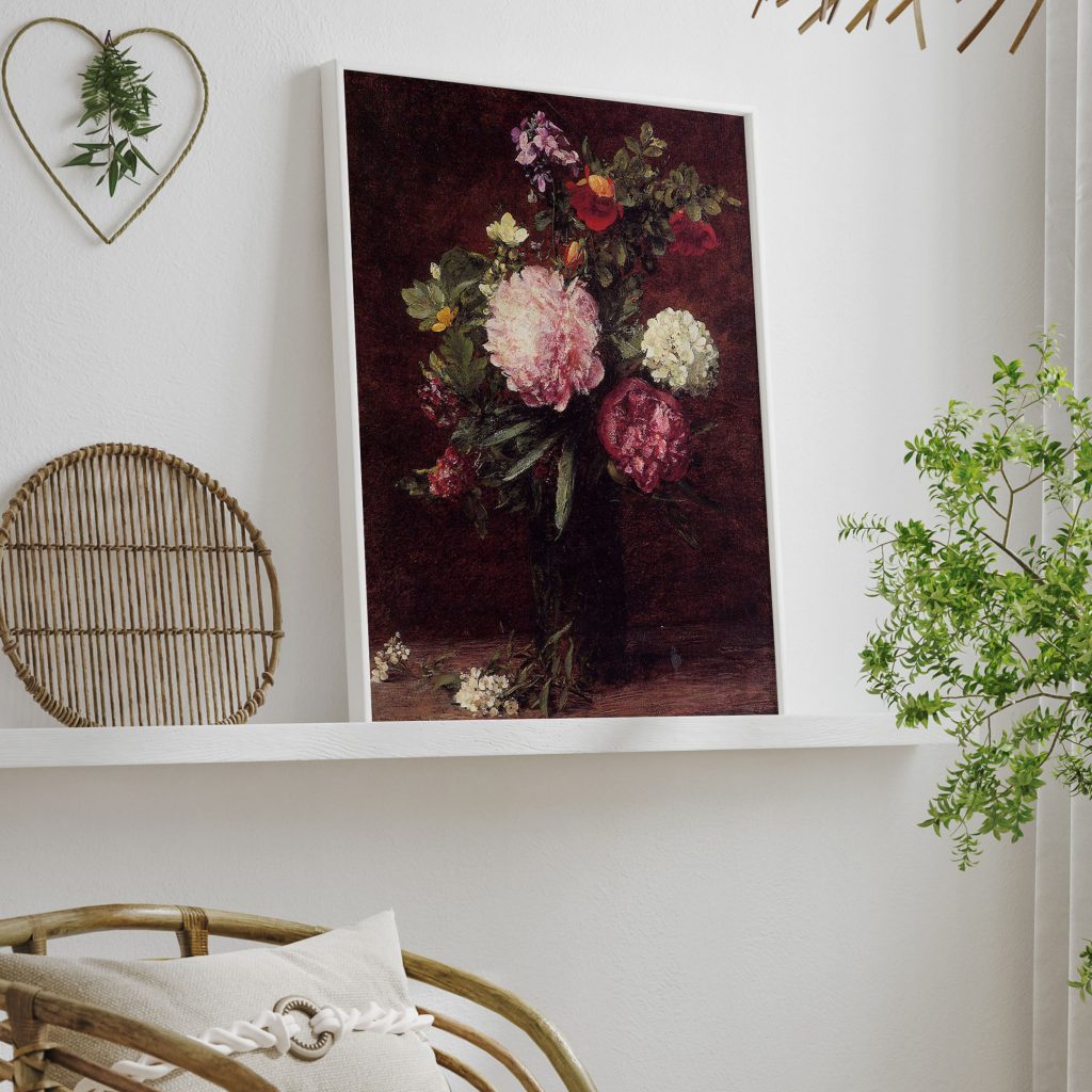 Flowers Large Bouquet with Three Peonies by Henri Fantin Latour (1879)