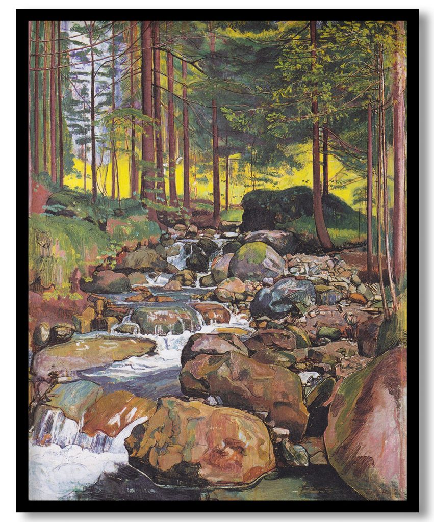 Forest with a mountain stream by Ferdinand Hodler (1902)