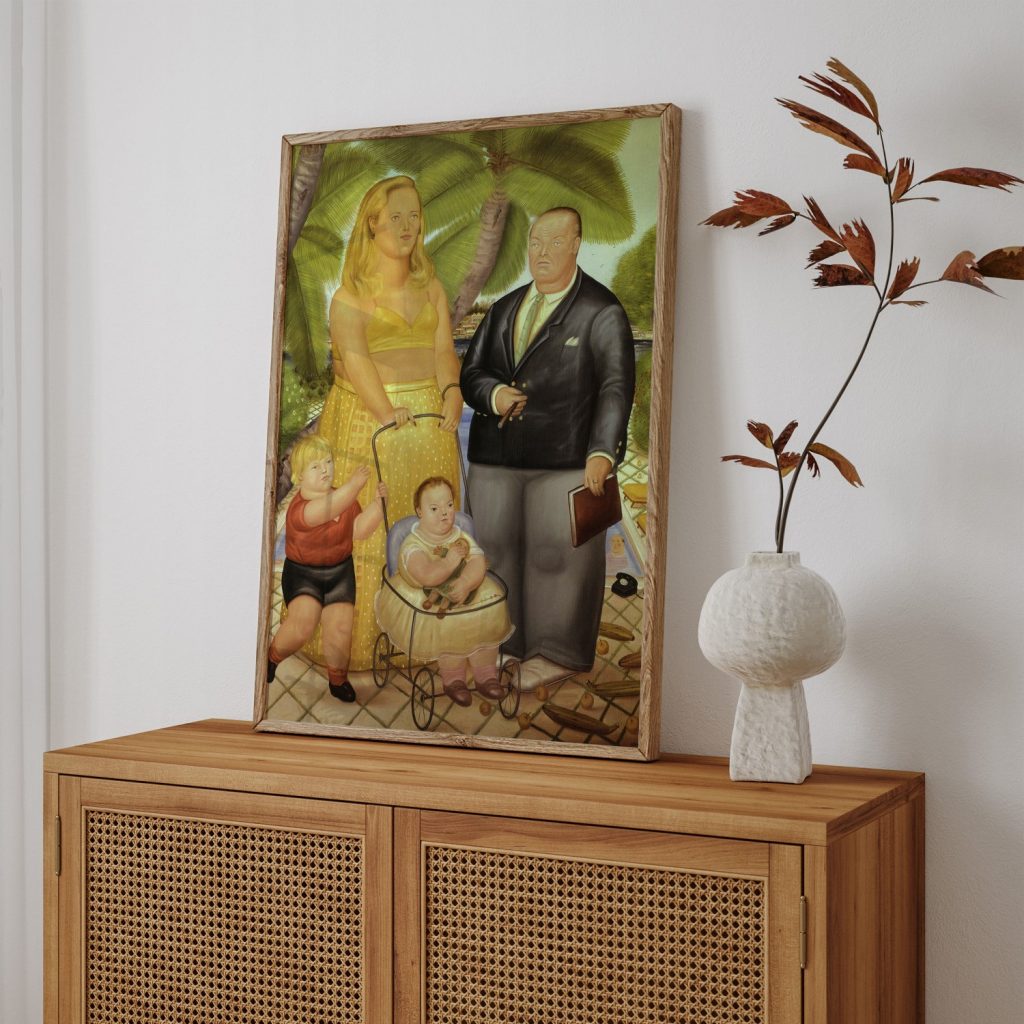 Frank Lloyd and His Family in Paradise Island by Fernando Botero (1972)