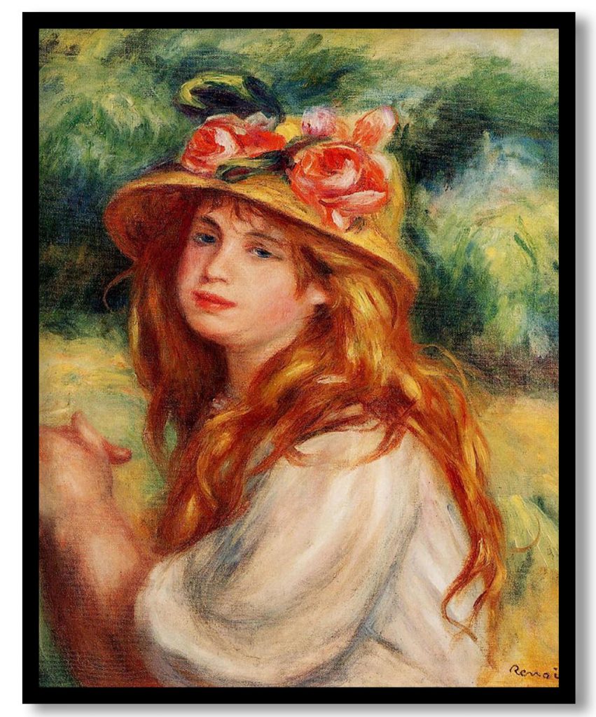 Blond in a Straw Hat(Seated Girl) by Pierre Auguste Renoir (Date Unknown)