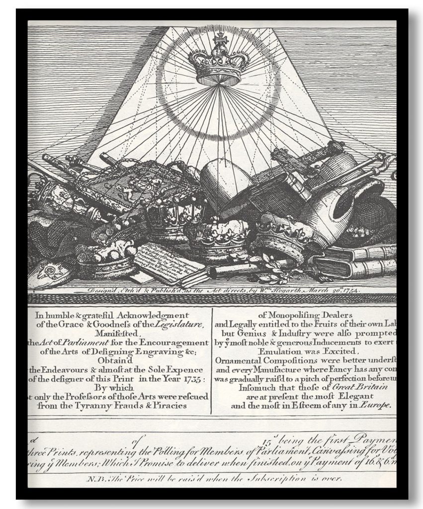 Blowing off about his new Copyright Act by William Hogarth (Date Unknown)