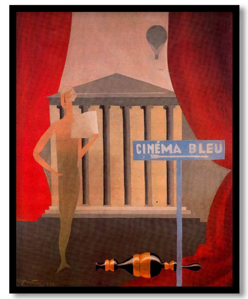 Blue cinema by Rene Magritte (1925)