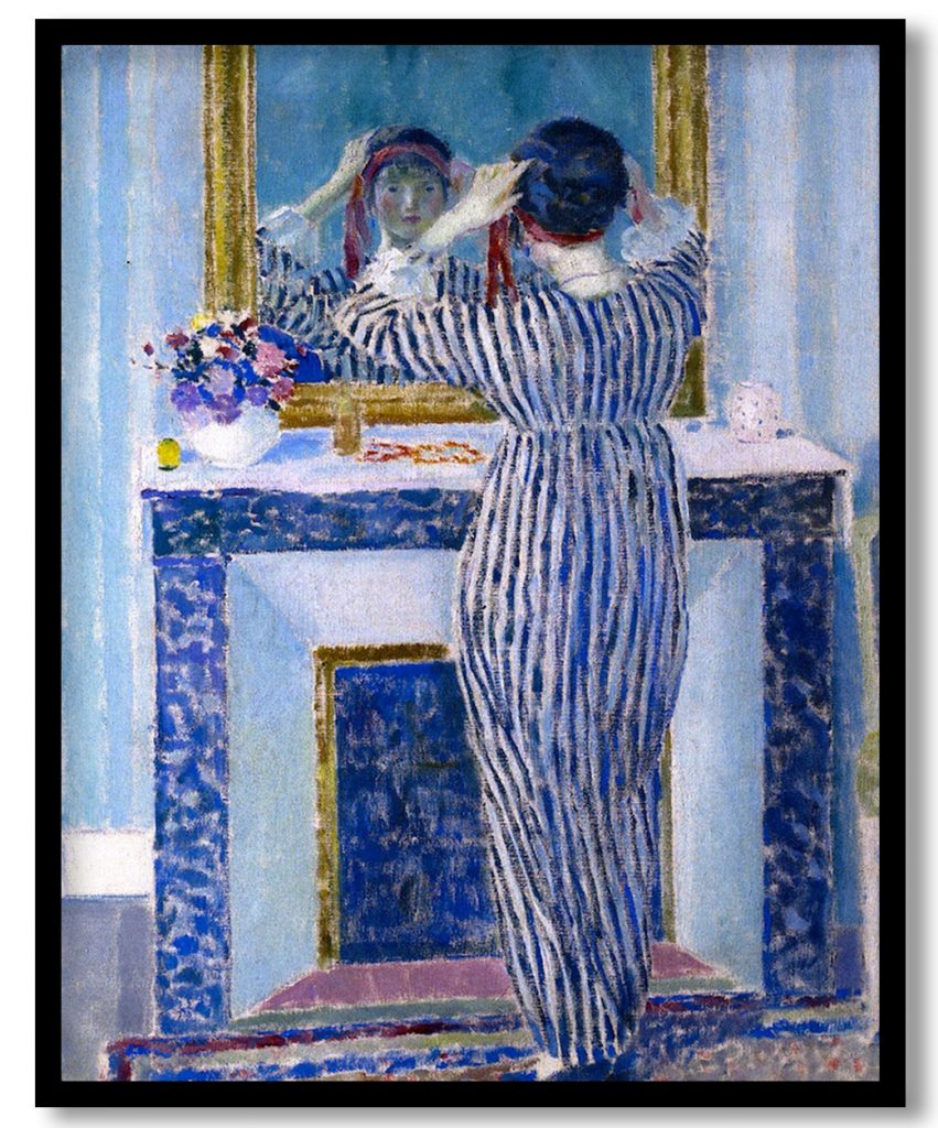 Blue Interior (also Known as The Red Ribbon) by Frederick Carl Frieseke (1912)