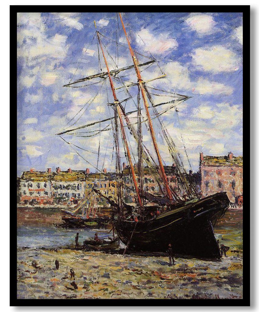 Boat at Low Tide at Fecamp by Claude Monet (1881)