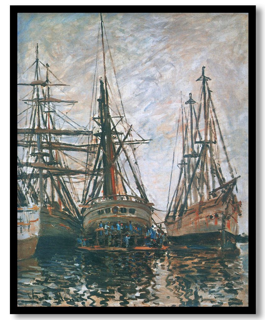 Boats on Rapair by Claude Monet (1873)