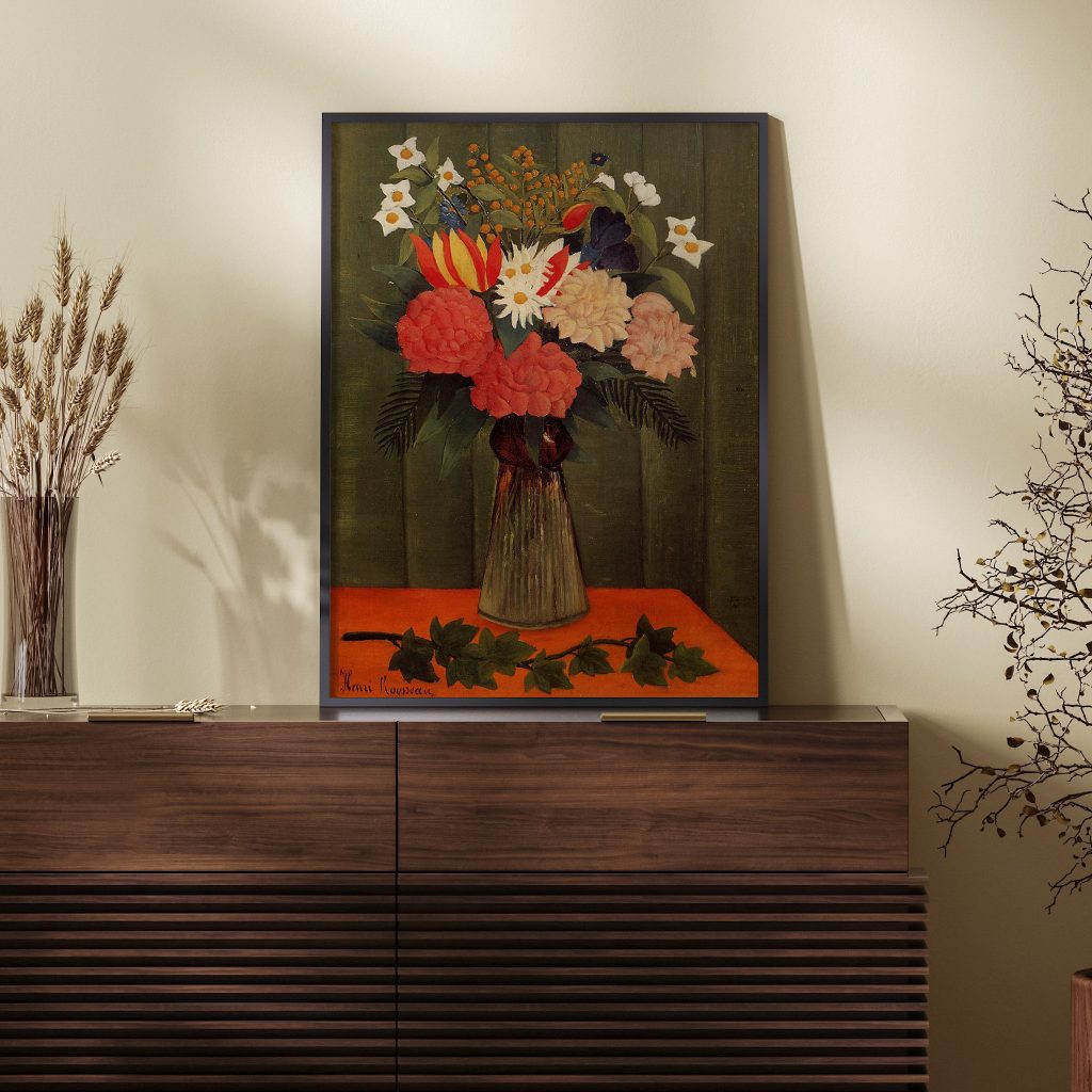 Bouquet of Flowers with an Ivy Branch by Henri Rousseau (1909)