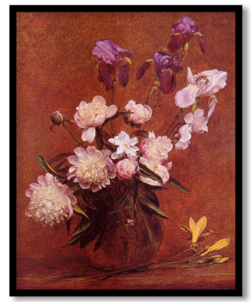 Bouquet of Peonies and Iris by Henri Fantin Latour (1884)