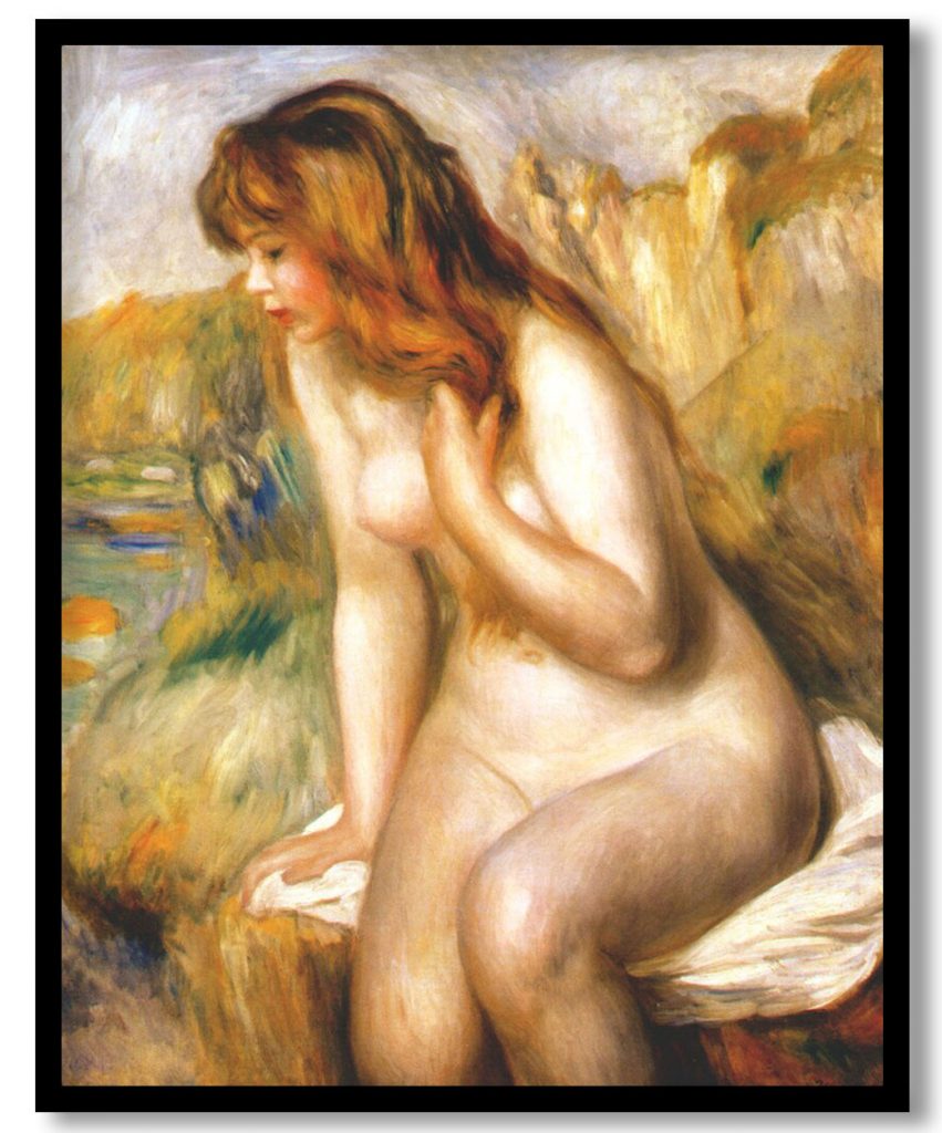 Bather seated on a rock by Pierre Auguste Renoir (1892)
