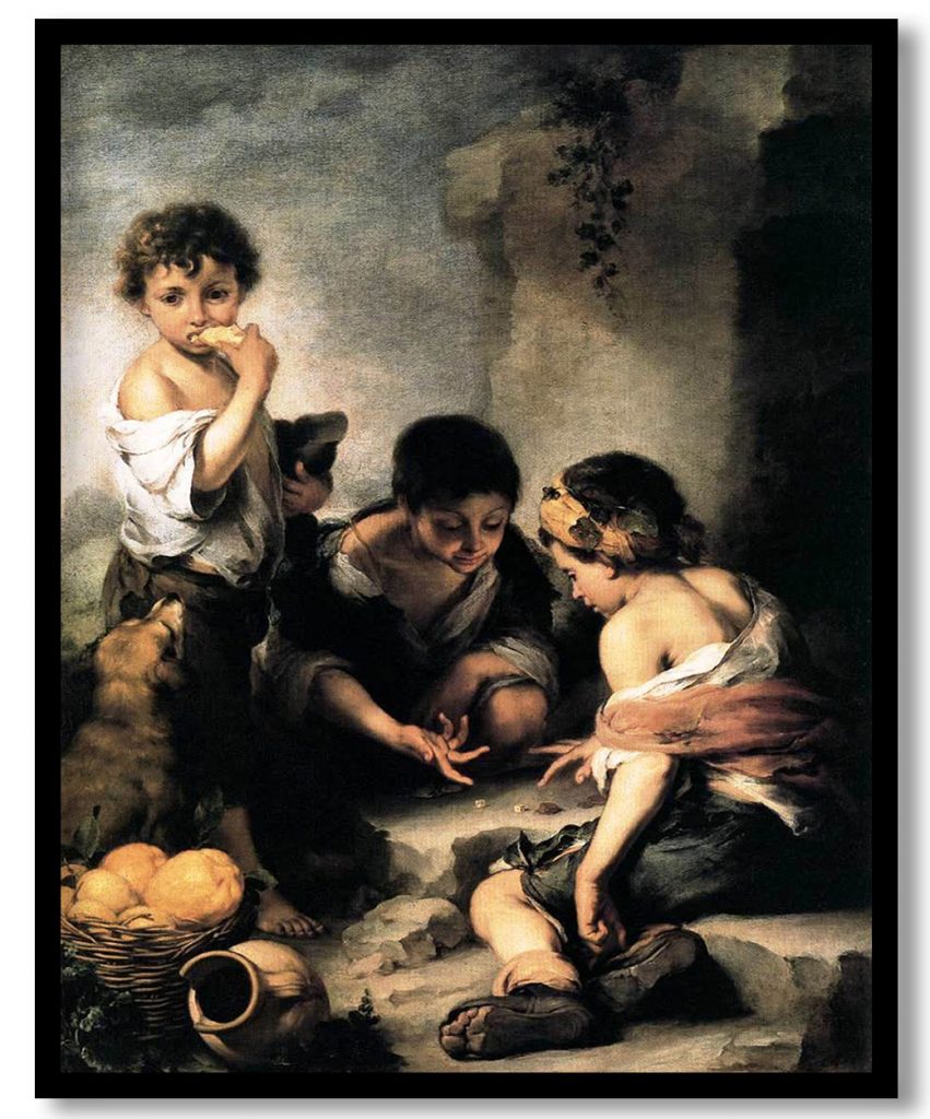 Boys Playing Dice by Bartolome Esteban Murillo (1670-1675)