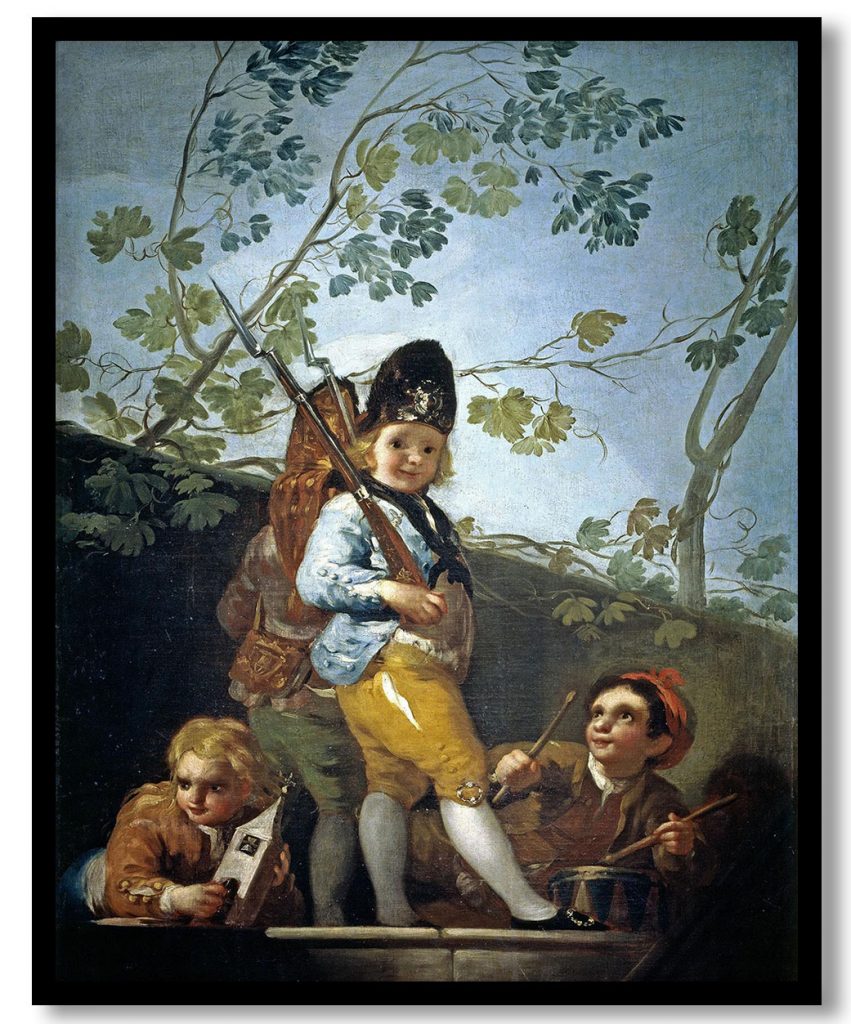 Boys playing soldiers by Francisco Goya (1779)