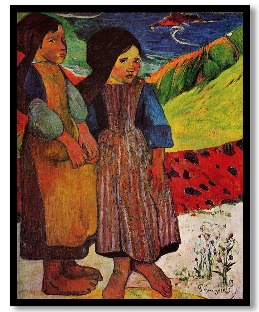Breton Girls by the sea by Paul Gauguin (1889)