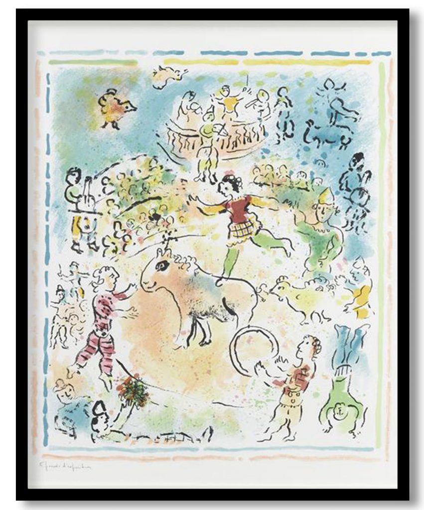 Burlesque and circus by Marc Chagall (1985)