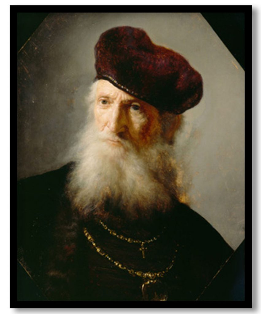 Bust of a Bearded Old Man by Rembrandt (1630)