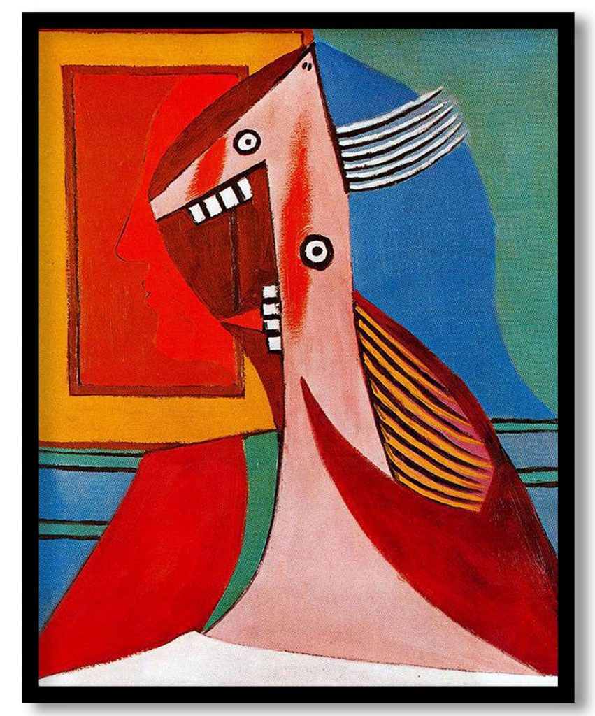 Bust of a woman and self portrait by Pablo Picasso (1929)