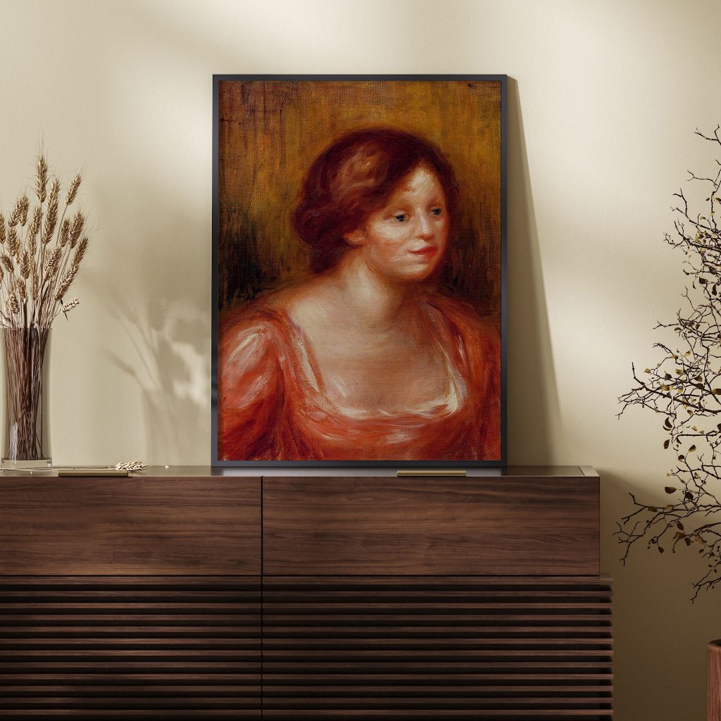 Bust of a Woman in a Red Blouse by Pierre Auguste Renoir (1905)
