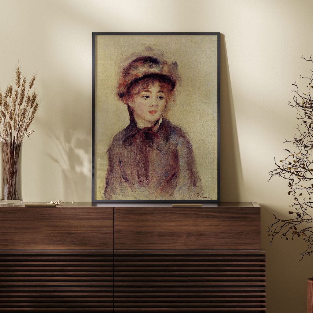 Bust of a Woman Wearing a Hat by Pierre Auguste Renoir (1881)