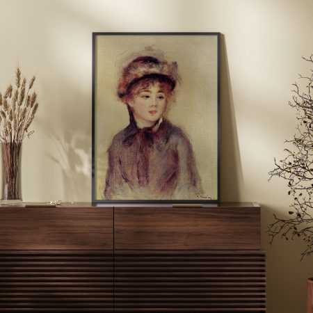 Bust of a Woman Wearing a Hat by Pierre Auguste Renoir (1881)