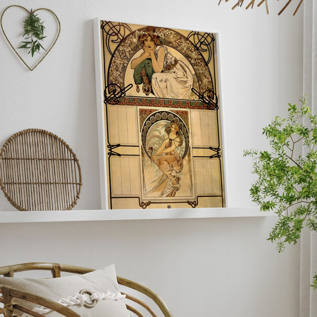 Calendar of cherry blossom by Alphonse Mucha (1898)