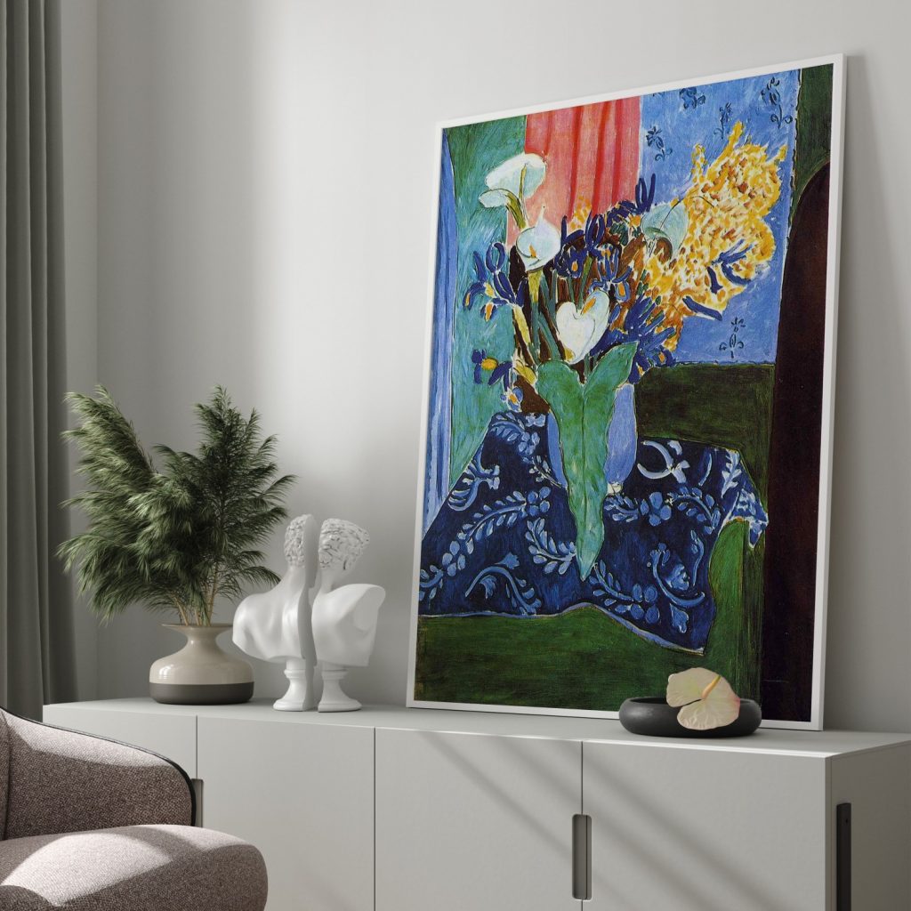 Calla Lilies, Irises and Mimosas by Henri Matisse (1913) BestOfBharat