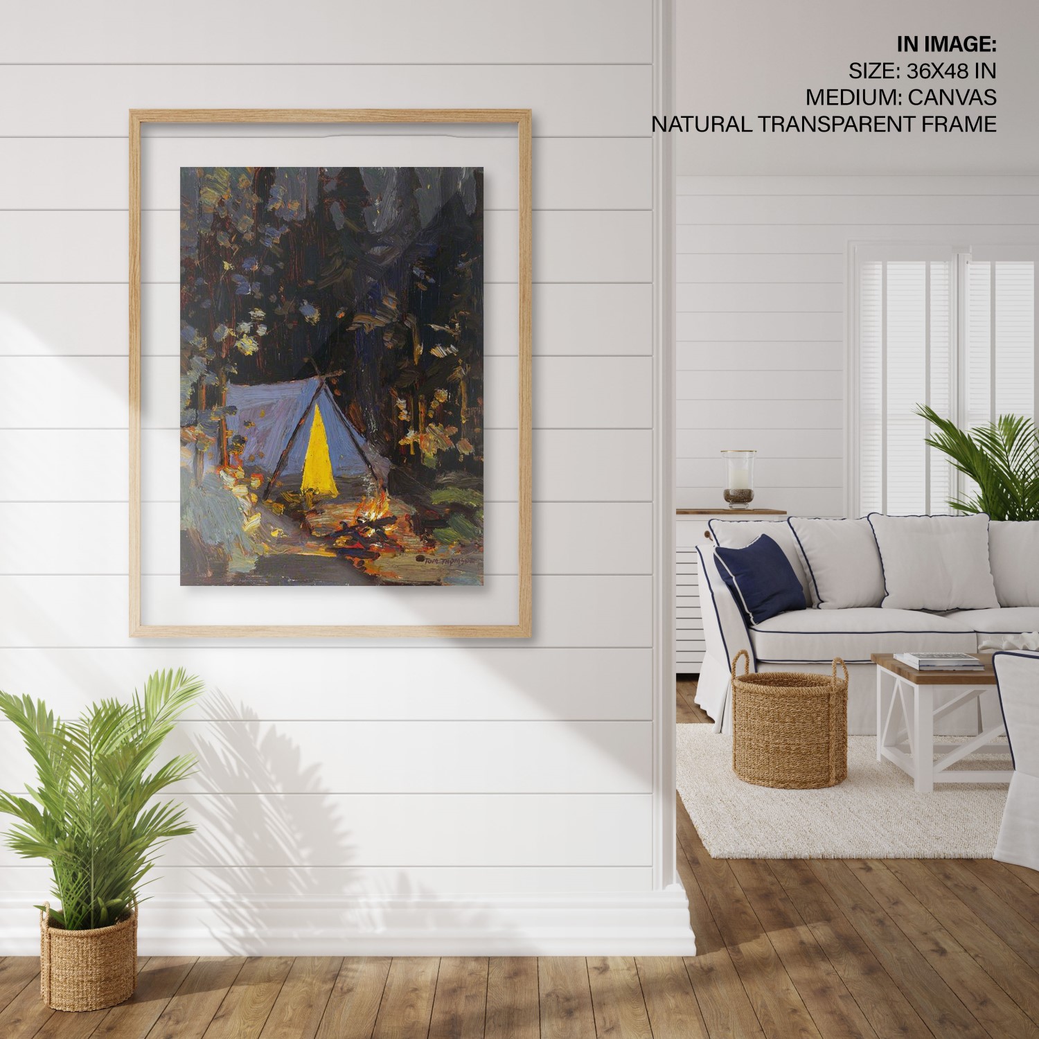 Hampton,Style,Living,Room,Interior,With,Frame,Mockup,,3d,Render