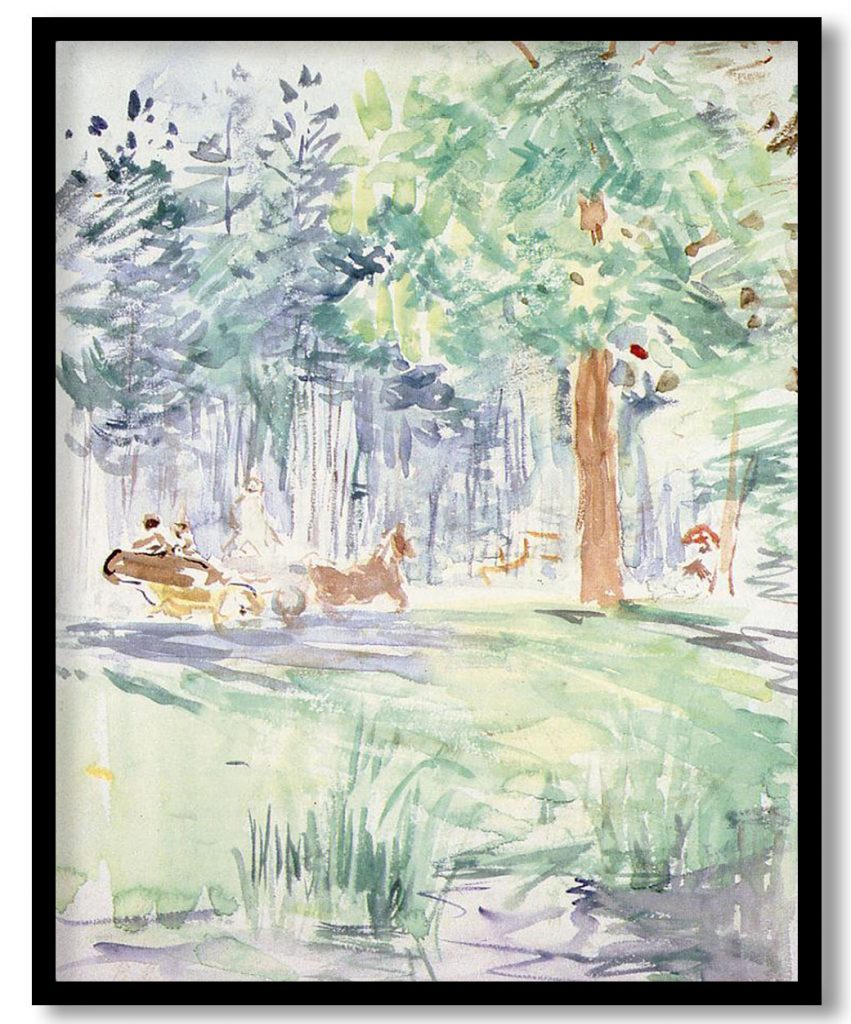 Carriage in the Bois de Boulogne by Berthe Morisot (1889)
