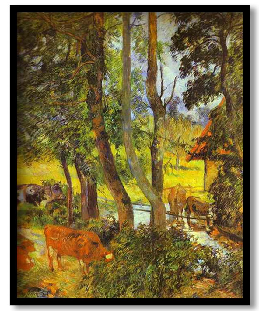 Cattle drinking by Paul Gauguin (1885)