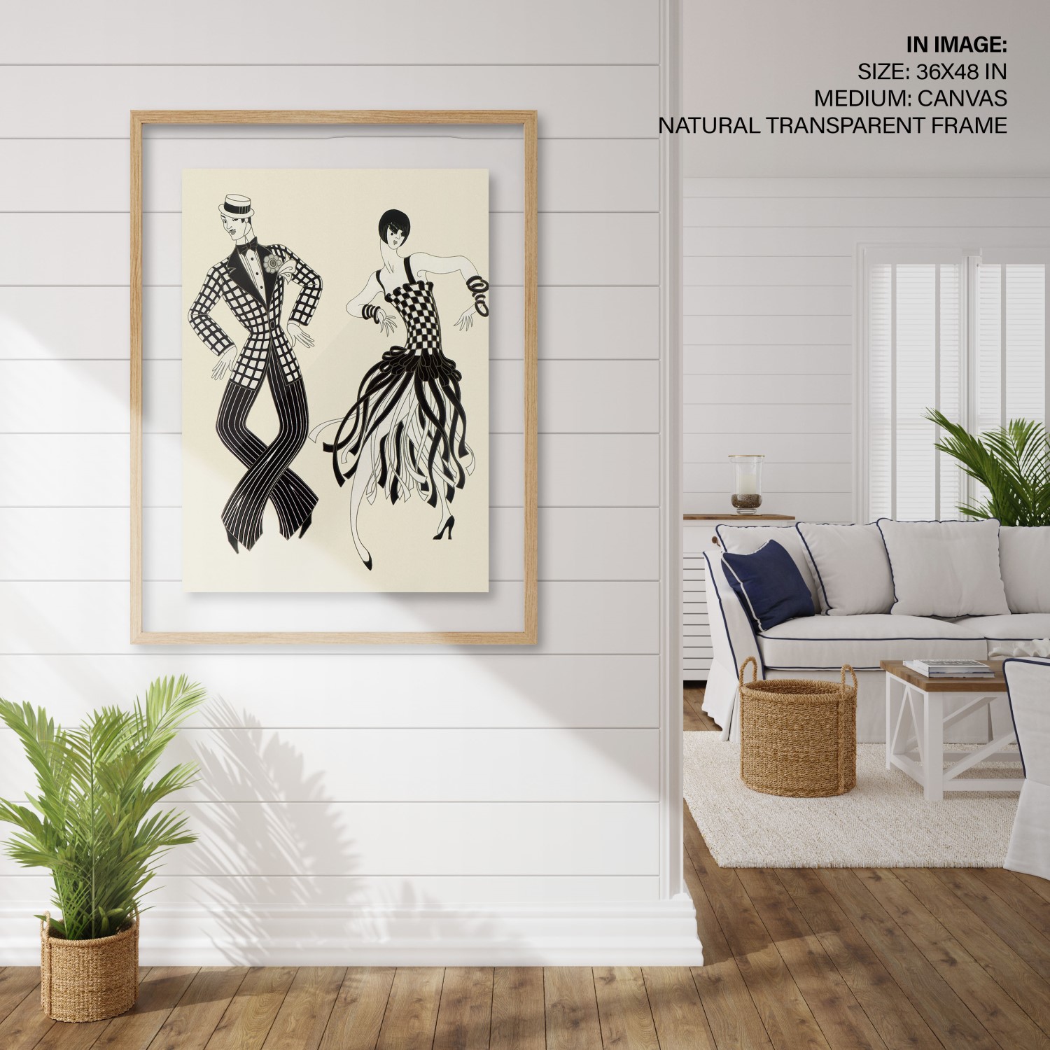 Hampton,Style,Living,Room,Interior,With,Frame,Mockup,,3d,Render