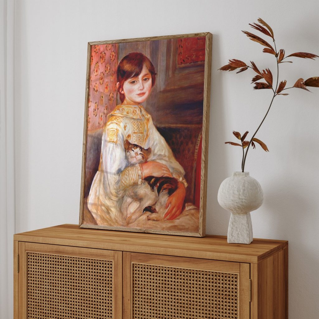 Child with Cat (Julie Manet) by Pierre Auguste Renoir (1887)