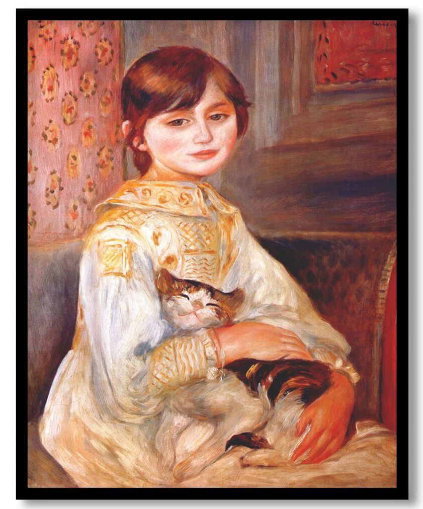 Child with Cat (Julie Manet) by Pierre Auguste Renoir (1887)