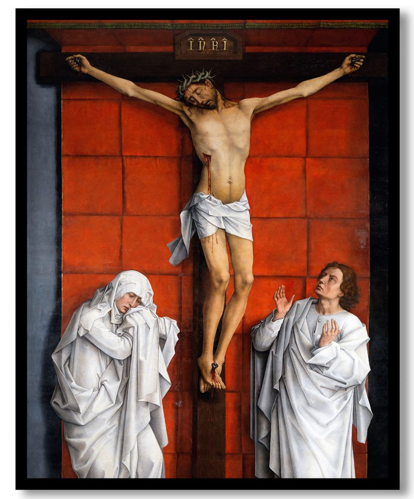 Christ on the Cross with Mary and St. John by Rogier van der Weyden (1457-1460)