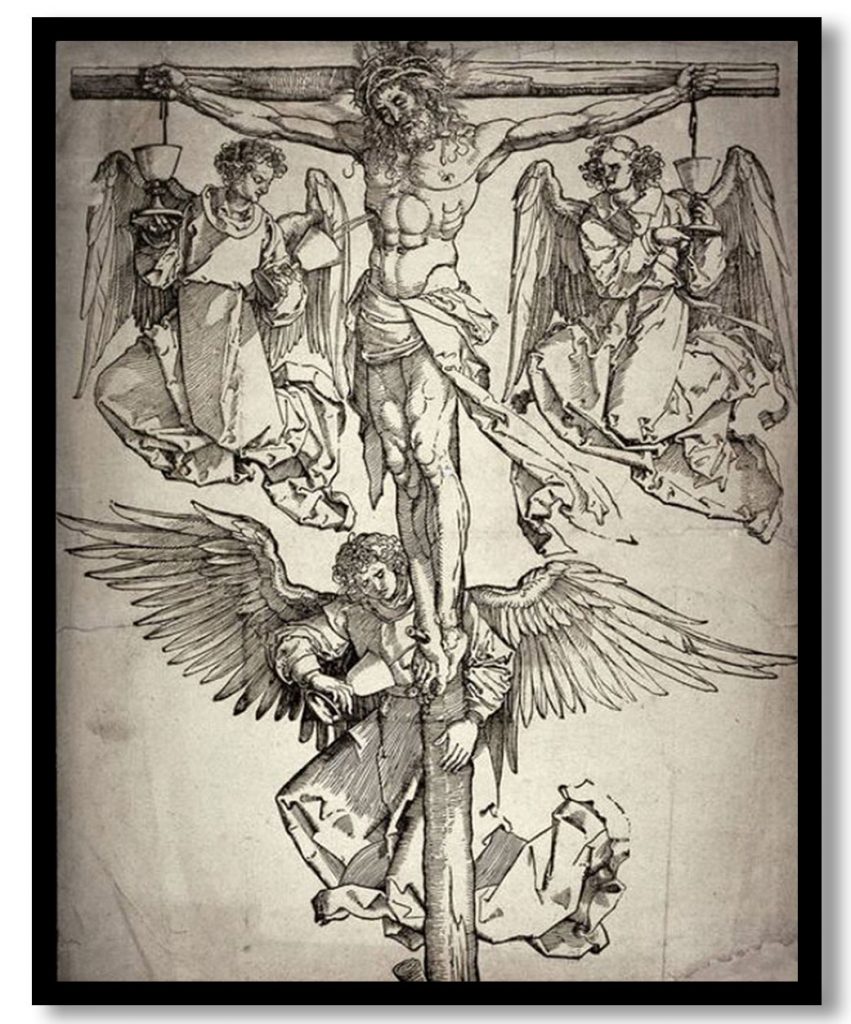Christ on the Cross with Three Angels by Albrecht Durer (1525)
