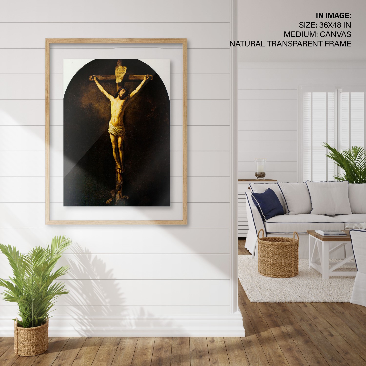 Hampton,Style,Living,Room,Interior,With,Frame,Mockup,,3d,Render