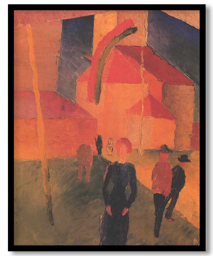 Church Decorated with Flags by August Macke (1914)