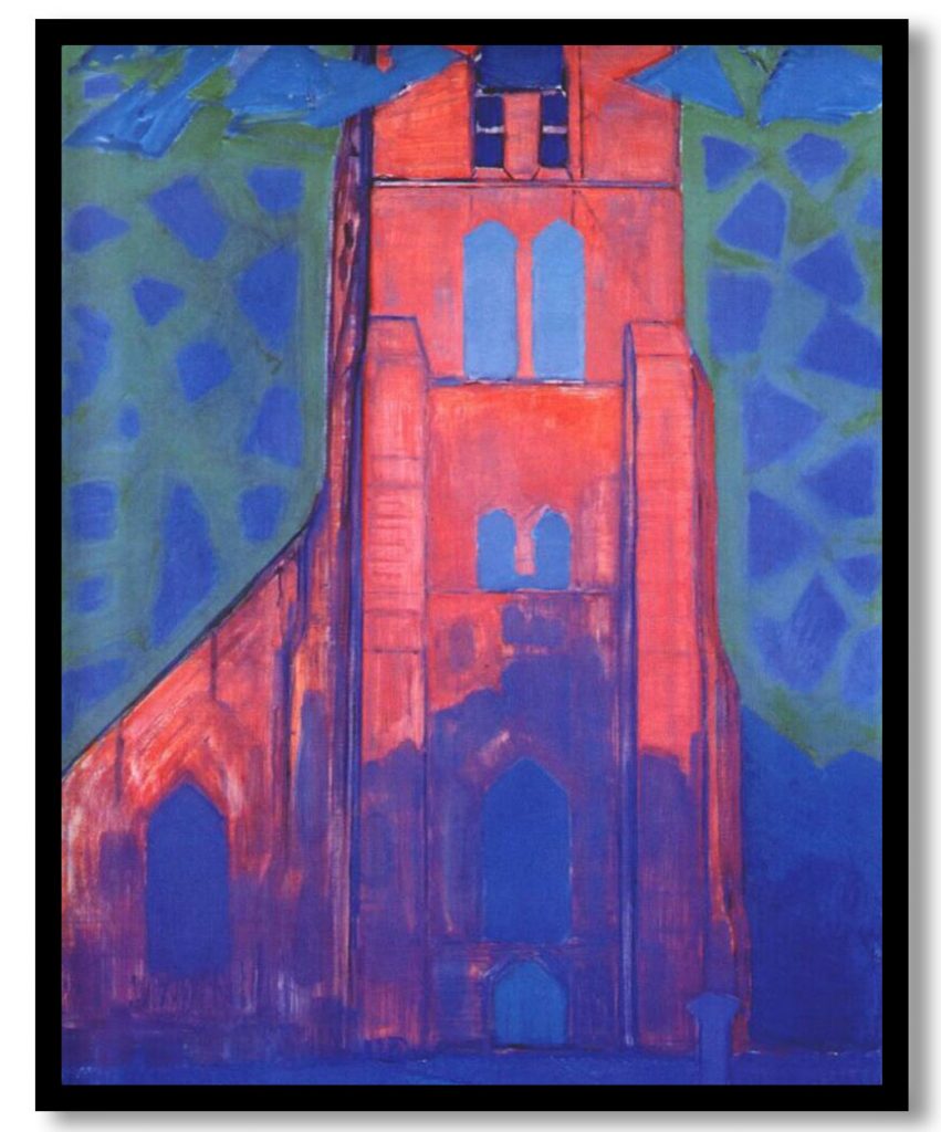 Church tower at Domburg by Piet Mondrian (1911)