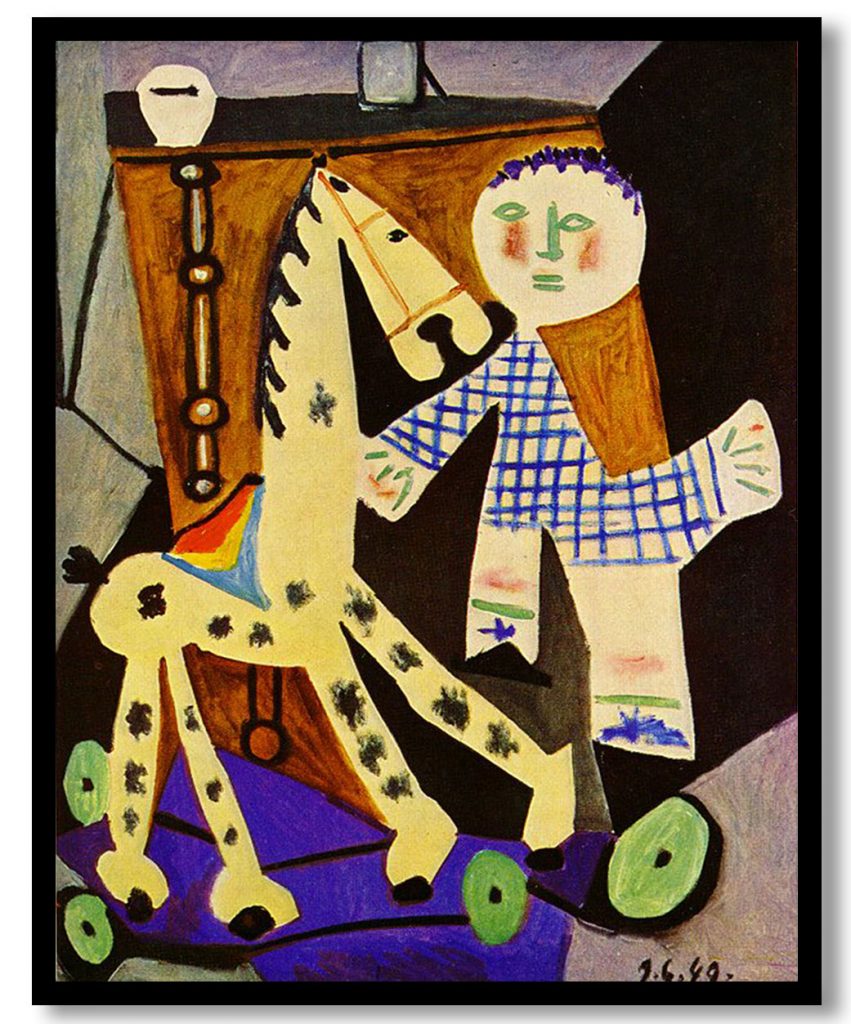 Claude, two years old, and his hobby horse by Pablo Picasso (1949)