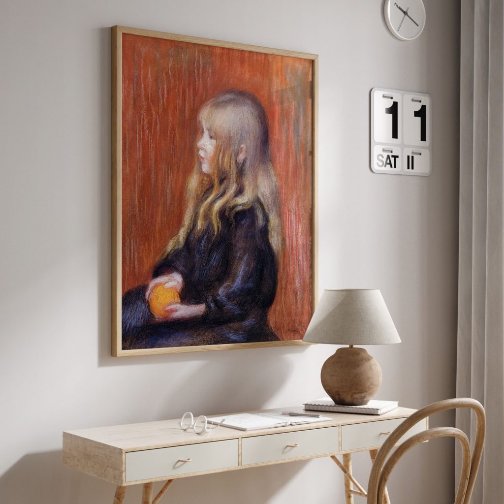 Coco Holding a Orange by Pierre Auguste Renoir (1904)