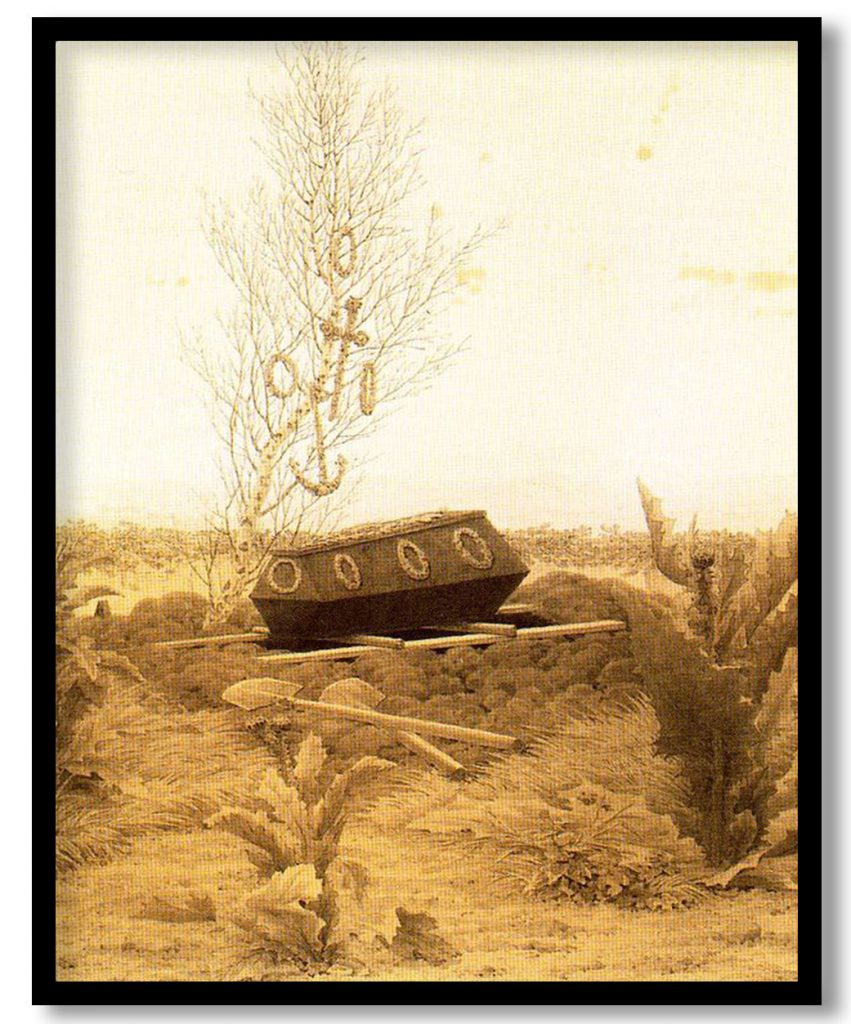 Coffin and Grave by Caspar David Friedrich (Date Unknown)