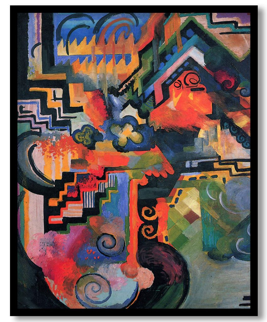 Colored Composition (Homage to Johann Sebastian Bach) by August Macke (1912)