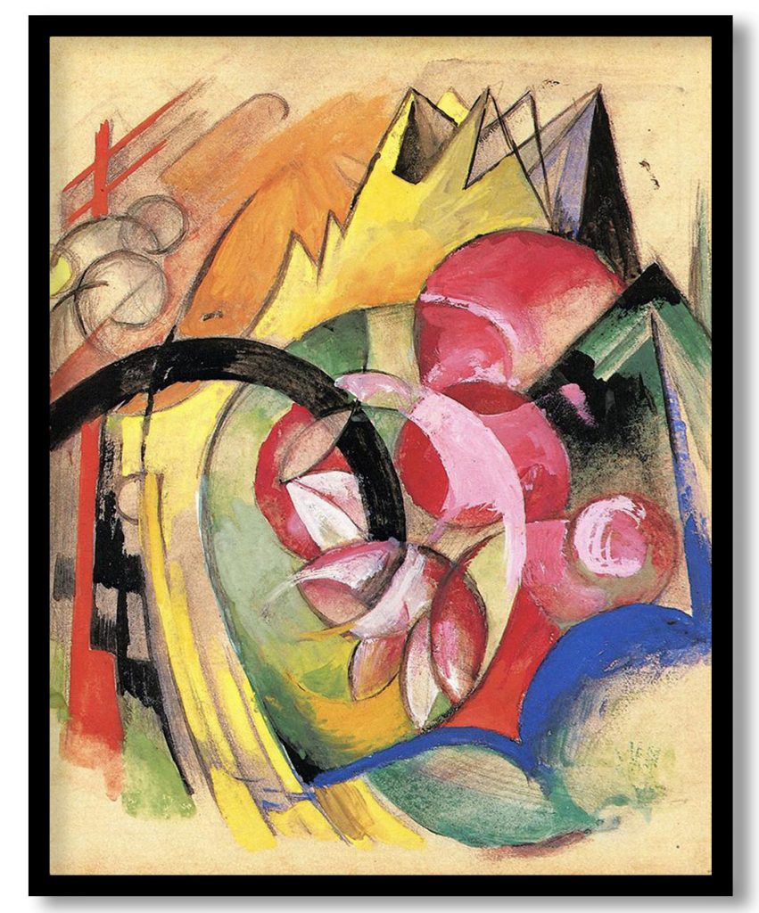 Colorful Flowers (Abstract Forms) by Franz Marc (1914)